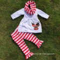 2-7t FALL/Winter kids OUTFITS 3 pieces scarf pant sets girls Hot sell stripes boutique clothes kids reindeer hot top